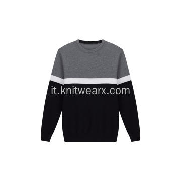 Pullover a strisce di miele in poliestere in poliestere in maglione da uomo